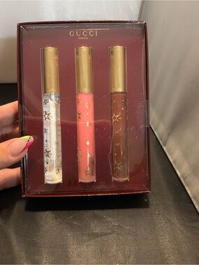 Gucci Lip Gloss Trio — Clear, Pink, Brown